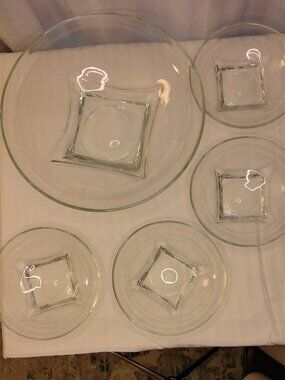 Hazel-Atlas Colony Salad Service Set, large bowl with 4 single serve bowls